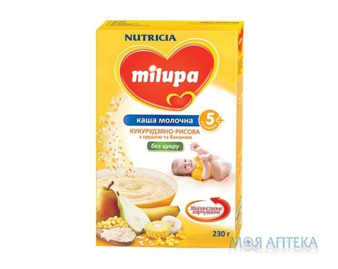 Каша Молочная Milupa (Милупа) кукурузно-рисовая с грушей и бананом с 5 месяцев, 230г