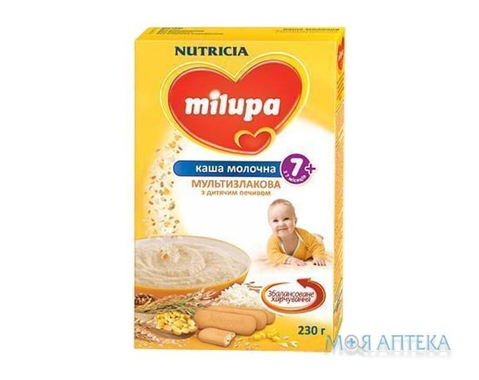 Каша Молочна Milupa (Мілупа) мультизлакова з дитячим печивом з 7 місяців, 230г