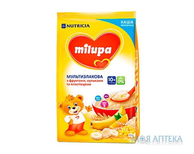 Каша Молочна Milupa (Мілупа) мультизлакова з фруктовими пластівцями та кульками з 10 місяців, 230г