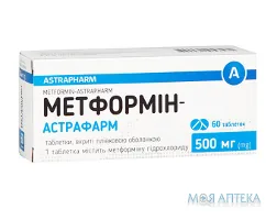 Метформін-Астрафарм табл. в/плів. оболонкою 500 мг №60