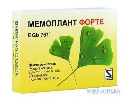 Мемоплант Форте таблетки, в / плел. обол., по 80 мг №20 (10х2)