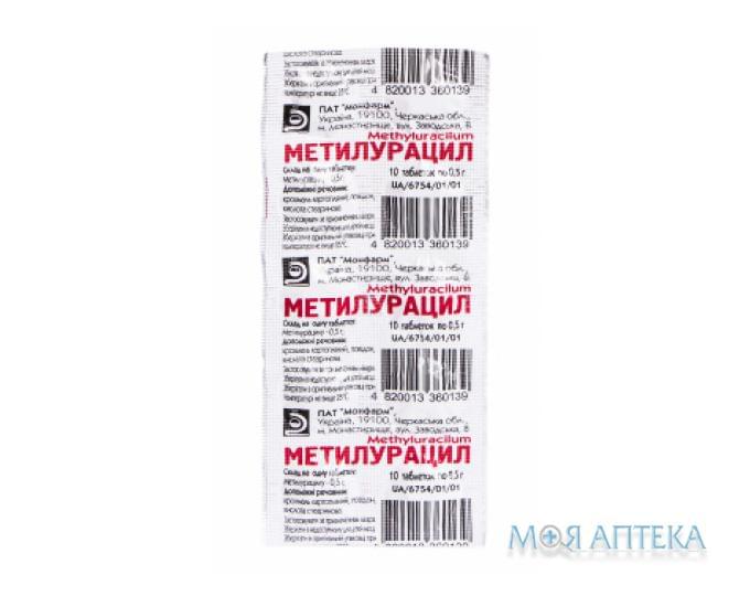 Метилурацил таблетки по 0,5 г №10