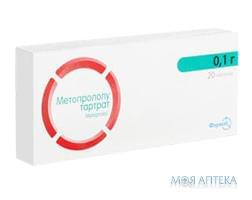 Метопролола Тартрат таблетки по 100 мг №20 (10х2)