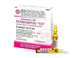 Нохшаверин Оз р-р д/ин. 20 мг/мл амп. 2 мл, в пачке №5