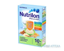 Каша Молочна Nutrilon (Нутрілон) 4 злаки з рисовими кульками з 10 місяців, 225г
