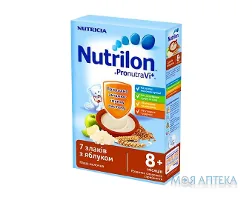 Каша Молочна Nutrilon (Нутрілон) 7 злаків з яблуком з 8 місяців, 225г