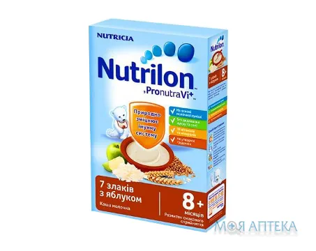 Каша Молочна Nutrilon (Нутрілон) 7 злаків з яблуком з 8 місяців, 225г