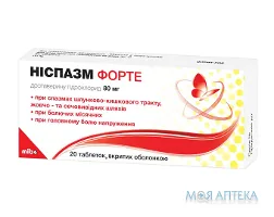 Ніспазм Форте табл. в/плів. оболонкою 80 мг №20