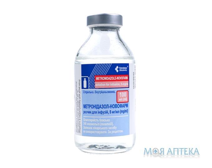 Метронідазол-Новофарм розчин д/інф., 5 мг/мл по 100 мл у пляш.