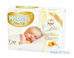 Підгузки Хаггіс (Huggies) Elite Soft 1 (3-5кг) 27 шт.