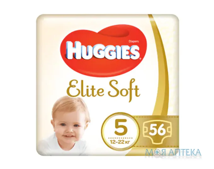 Підгузки Хаггіс (Huggies) Elite Soft 5 (12-22кг) 56 шт.
