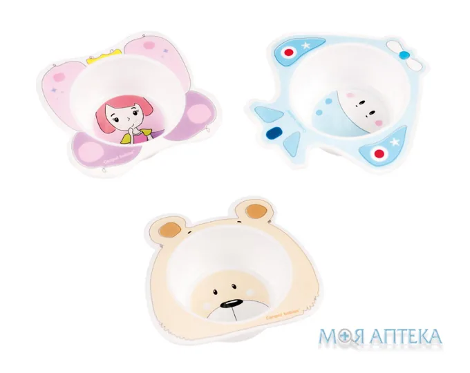 Посуд Canpol (Канпол) 56/009, мисочка пластикова, принцеса/літак/ведмежатко