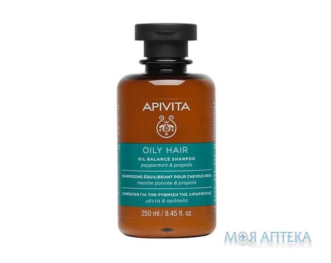 Apivita Hair Care (Апивита Хеир Кеа) Шампунь Балансирующий для жирных волос С мятой и прополисом, 250 мл