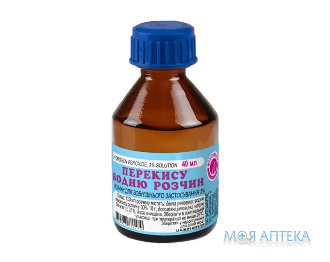 Перекис Водню р-н д/зовн. заст. 3% фл. склян. 40 мл