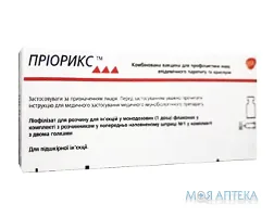 Пріорикс ліофіл. д/р-ну д/ін. 1 доза фл. монодоз.,з розч. у шприці, + 2 голки №1