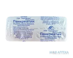 Панкреатин 8000 табл. в/о киш.-розч. 0,24 г блістер №10