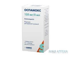 Оспамокс порошок д/приг. сусп. д/перор. заст. 125 мг/5 мл (5,1 г) по 60 мл у флак.