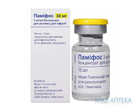 Паміфос конц. д/п інф. р-ну 3 мг/мл фл. 10 мл №1