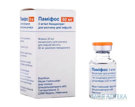 Паміфос конц. д/п інф. р-ну 3 мг/мл фл. 20 мл №1