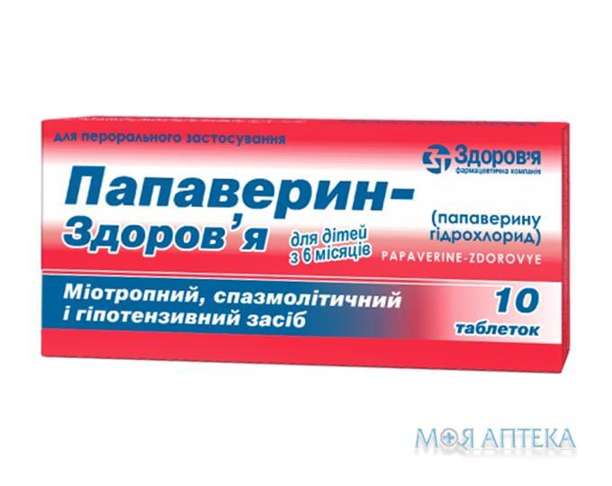 Папаверин-Здоров`я табл. 10 мг блистер №10