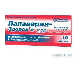 Папаверин-Здоровье табл. 10 мг блистер №10