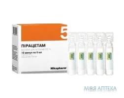 Пірацетам р-н д/ін. 200 мг/мл амп. 10 мл №10