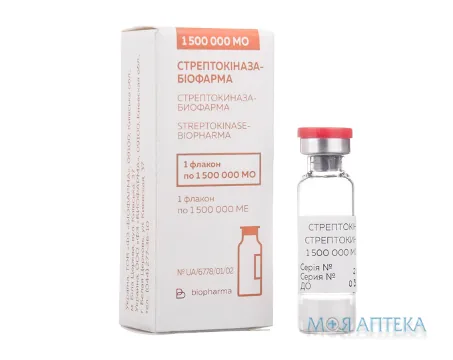 Стрептокіназа-Біофарма ліофілізат для р-ну д/інф. по 1 500 000 МО у флак. №1
