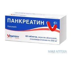 Панкреатин таблетки в/о, киш./розч. №60 (10х6)