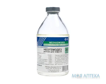 Неогемодез розчин д/інф. по 200 мл у пляш.