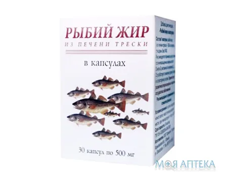Риб`ячий Жир З Печінки Тріски капс. 500 мг фл. №30