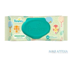 Вологі серветки дитячі Памперс (Pampers) Naturally Clean 64 шт