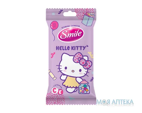 Серветки Вологі Універсальні Для Всієї Сім'ї Tm Smile Hello Kitty №15