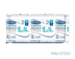 Серветка Марлева Медична Стерильна 16 см х 14 см (8 см х 4 см) тип 17, 4-х шарова №5