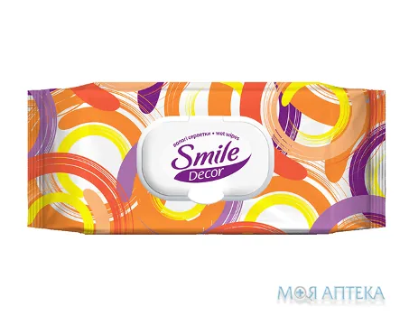 Серветки Вологі Smile Decor Color mix №60