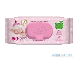 Серветки Ультрамякі Вологі Smile Baby д/немовлят з клапаном №72