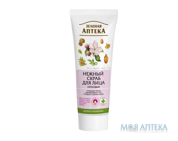 Зелена Аптека Скраб для обличчя Ніжний горіховий 75 мл