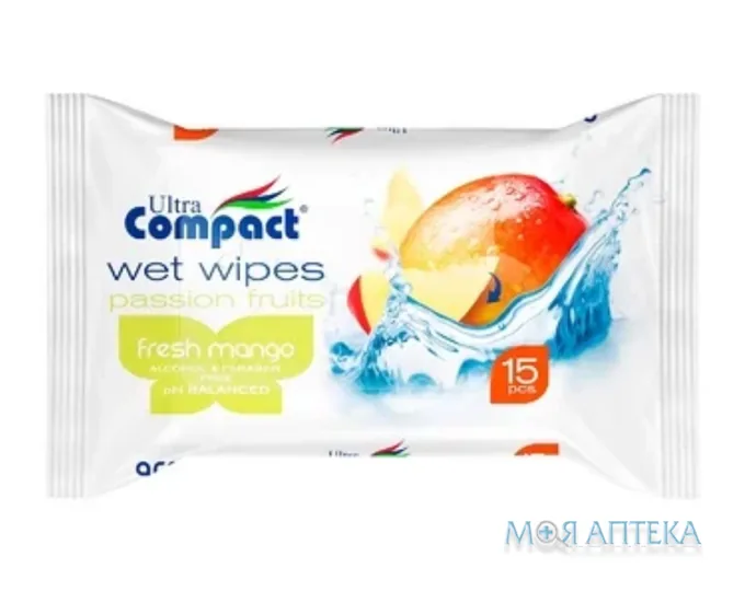Серветки Вологі Ultra Compact Fresh Mango №15