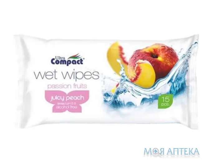 Серветки Вологі Ultra Compact Juicy Peach №15