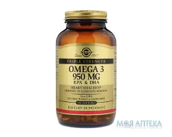 Солгар (Solgar) Потрійна Омега-3 950 мг ЕПК і ДГК капс. 950 мг №100