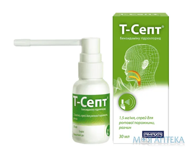 Т-Септ спрей д/ротов. порожн. 1,5 мг фл. 30 мл №1