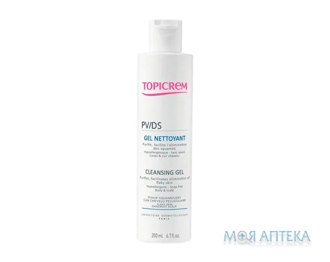 Топікрем (Topicrem) Особливий догляд PV/DS Гель очищуючий для тіла та голови, 200 мл