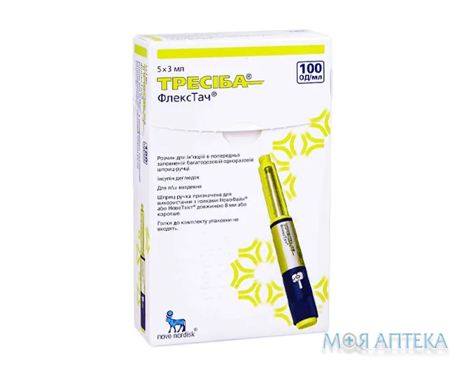 Тресіба Флекстач р-н д/ін. 100 ОД/мл картридж, вклад. у шприц-ручку 3 мл №5