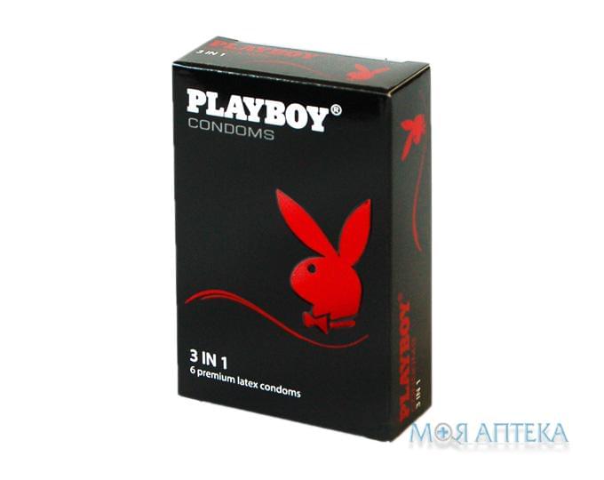 Презервативи Playboy 3 in 1 Condoms 6 шт