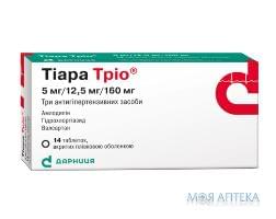 Тіара Тріо таблетки, в/плів. обол. по 5 мг/12.5 мг/160 мг №14 (7х2)