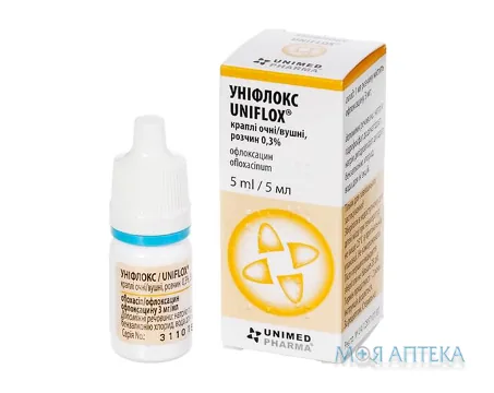 Уніфлокс крап. очн./вуш. 0,3 % конт.-крап. 5 мл №1