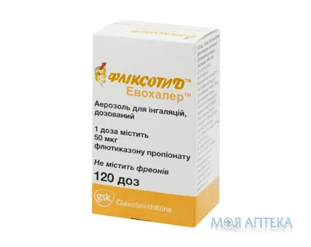 Фліксотид Евохалер аер. д/інг. дозов. 50 мкг/доза балон 120 доз №1