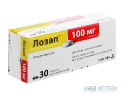 Лозап таблетки, в/о, по 100 мг №30 (10х3)