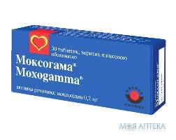 Моксогамма таблетки, в / плел. обол., по 0,2 мг №30 (10х3)