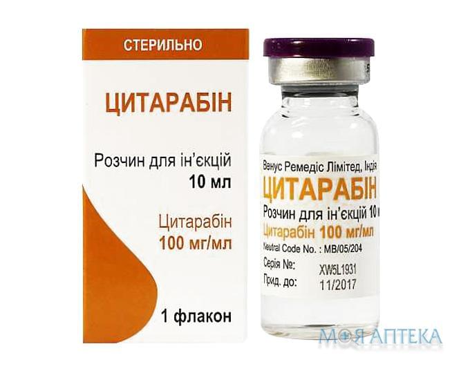 Цитарабин раствор д / ин., 100 мг / мл по 10 мл в Флак. №1