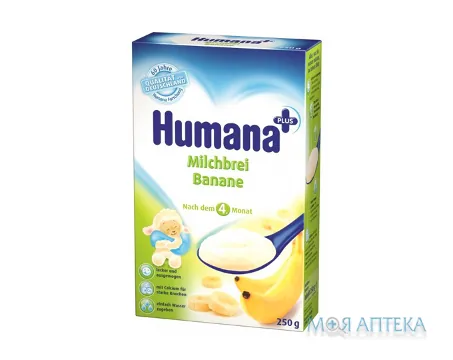 Хумана (Humana) Каша Молочна кукурудзяно-рисова з бананом з 6 місяців, 250г